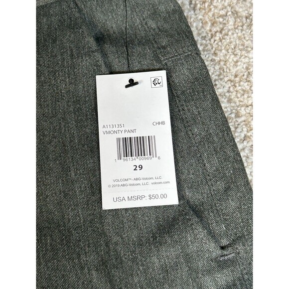 Volcom Corpo Class Pants Mens 29 Grey Straight Chino Skater NWT VMONTY - Picture 3 of 10